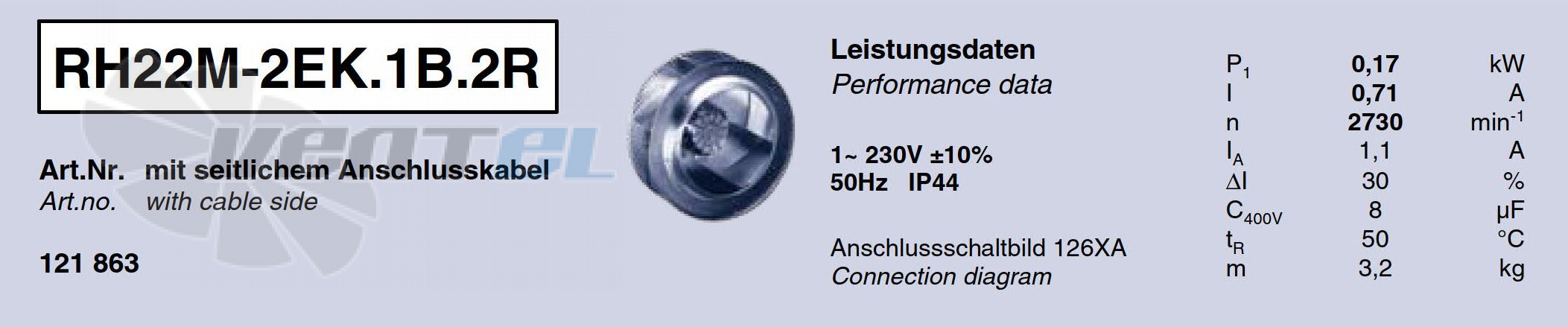 Характеристики Ziehl-abegg RH22M-2EK.1B.2R Характеристики Ziehl-abegg RH22M-2EK.1B.2R