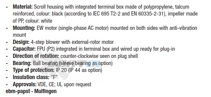 Описание Ebmpapst D2E146-HR93-03