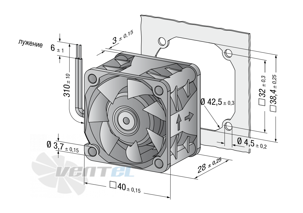 График производительности Ebmpapst 424 JH 40x40x20 мм