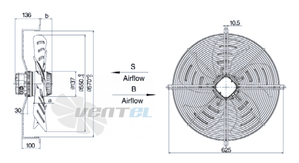 Размеры Weiguang YWF-8D-550-B-137/42-G