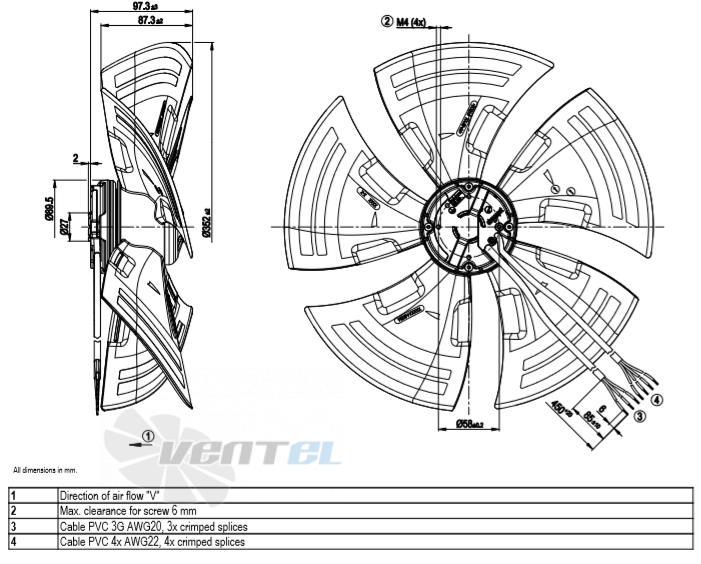 Габаритные размеры A3G350-AG03-03