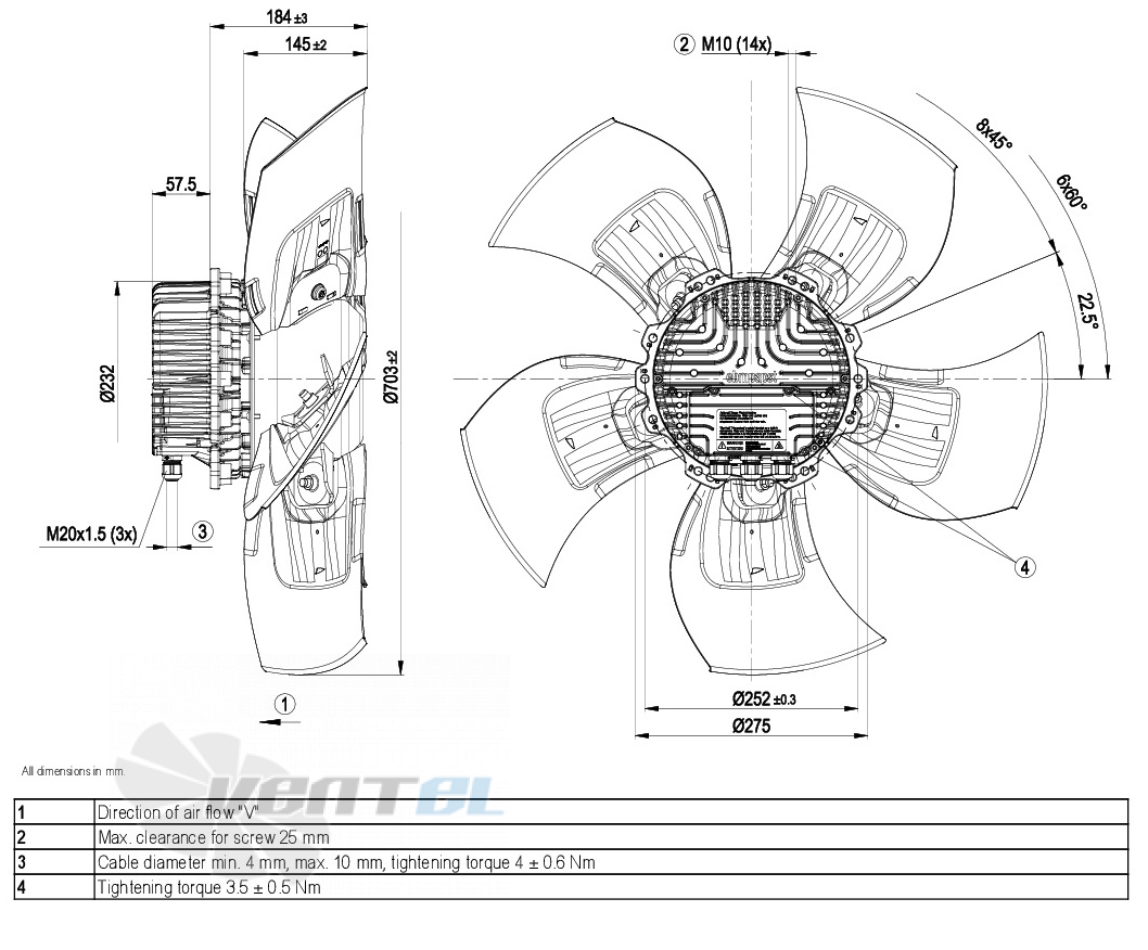 Габаритные размеры A3G710-AS30-01