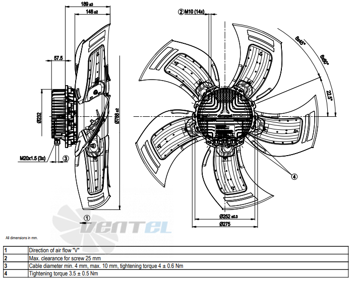 Габаритные размеры A3G800-AT21-01
