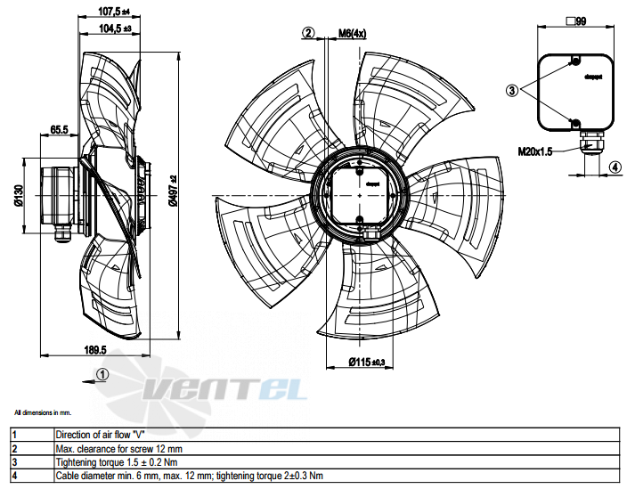 Габаритные размеры A4D500-AJ03-01