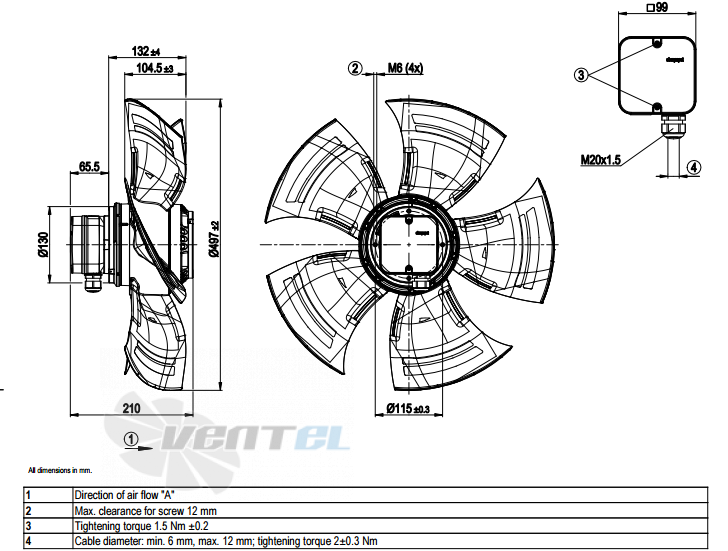 Габаритные размеры A4D500-AM03-35