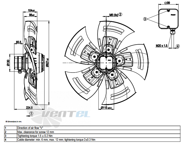 Габаритные размеры A4D630-AR01-01