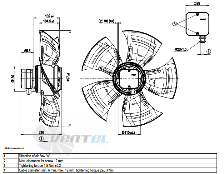 Габаритные размеры A4E500-AM03-35