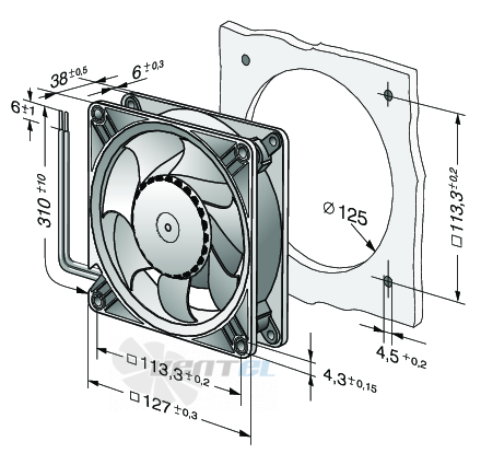 Габаритные размеры DV5214-2HP
