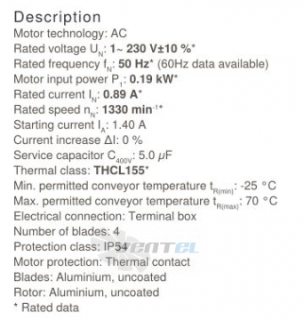 Осевой вентилятор Ziehl-abegg FB035-4EW.2C.A4P