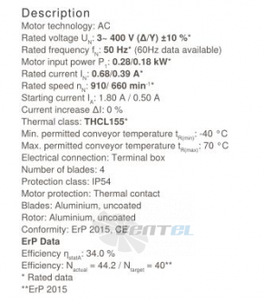 Осевой вентилятор Ziehl-abegg FB056-SDW.4F.A4L