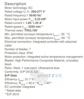 Осевой вентилятор Ziehl-abegg FN025-6IK.0E.V7