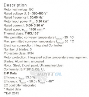 Осевой вентилятор Ziehl-abegg FN091-ZIQ.GL.V5P1 380B 