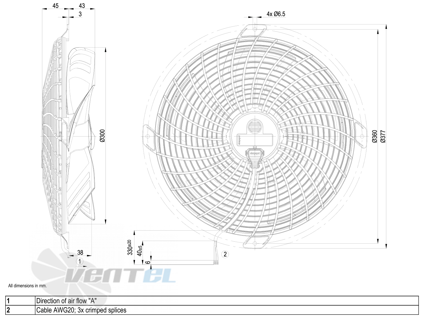 Габаритные размеры S1G300-CA23-02