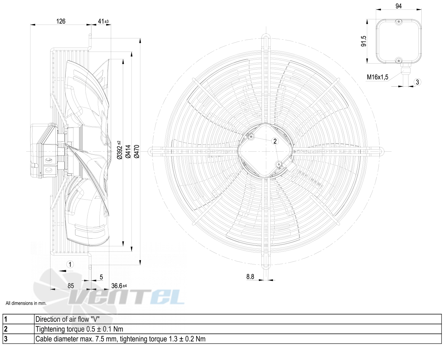 Габаритные размеры S3G400-AN04-50