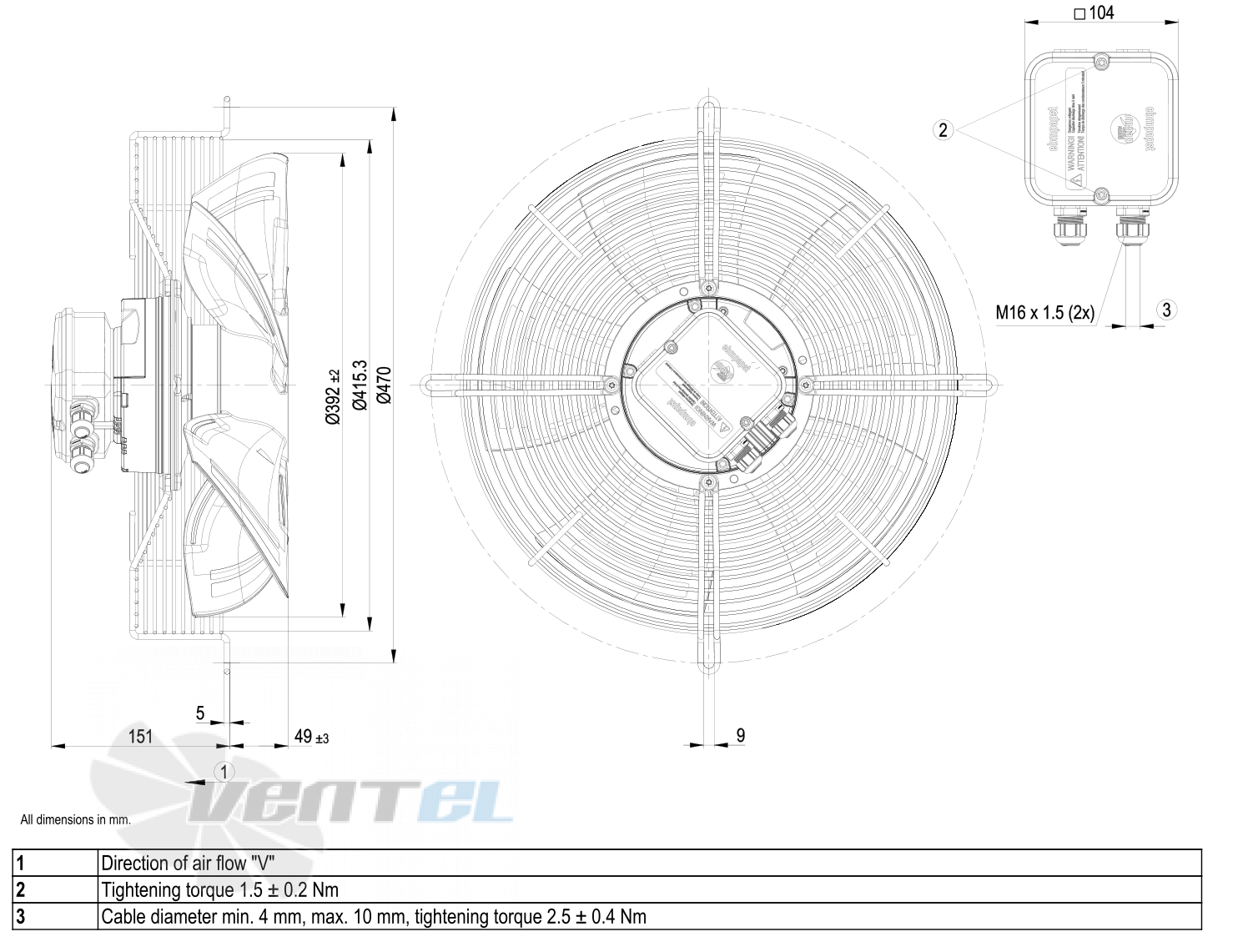 Габаритные размеры S3G400-LC22-59
