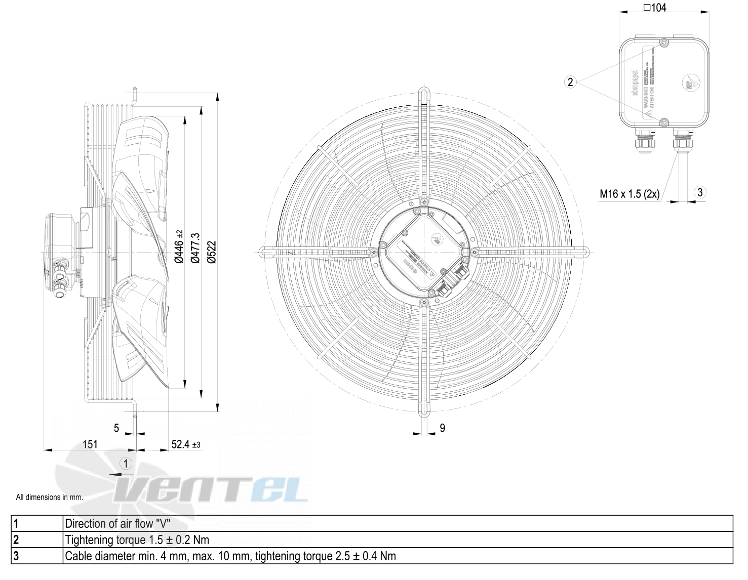 Габаритные размеры S3G450-LC28-59