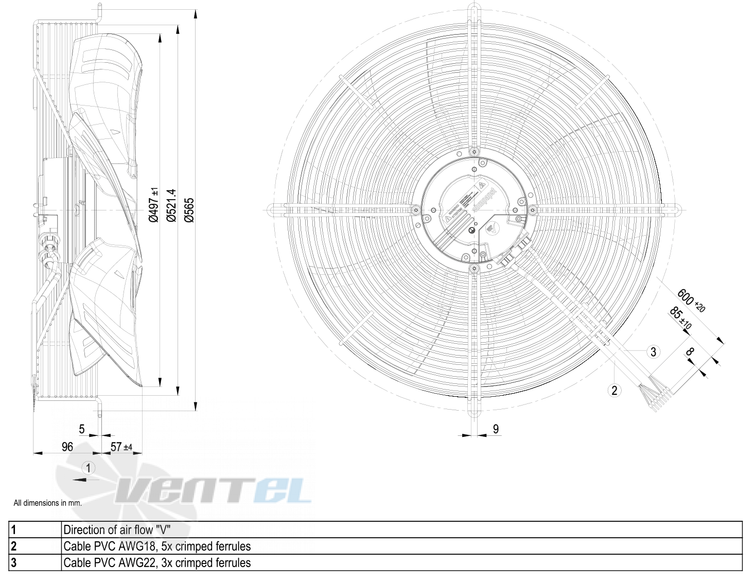 Габаритные размеры S3G500-AF48-51