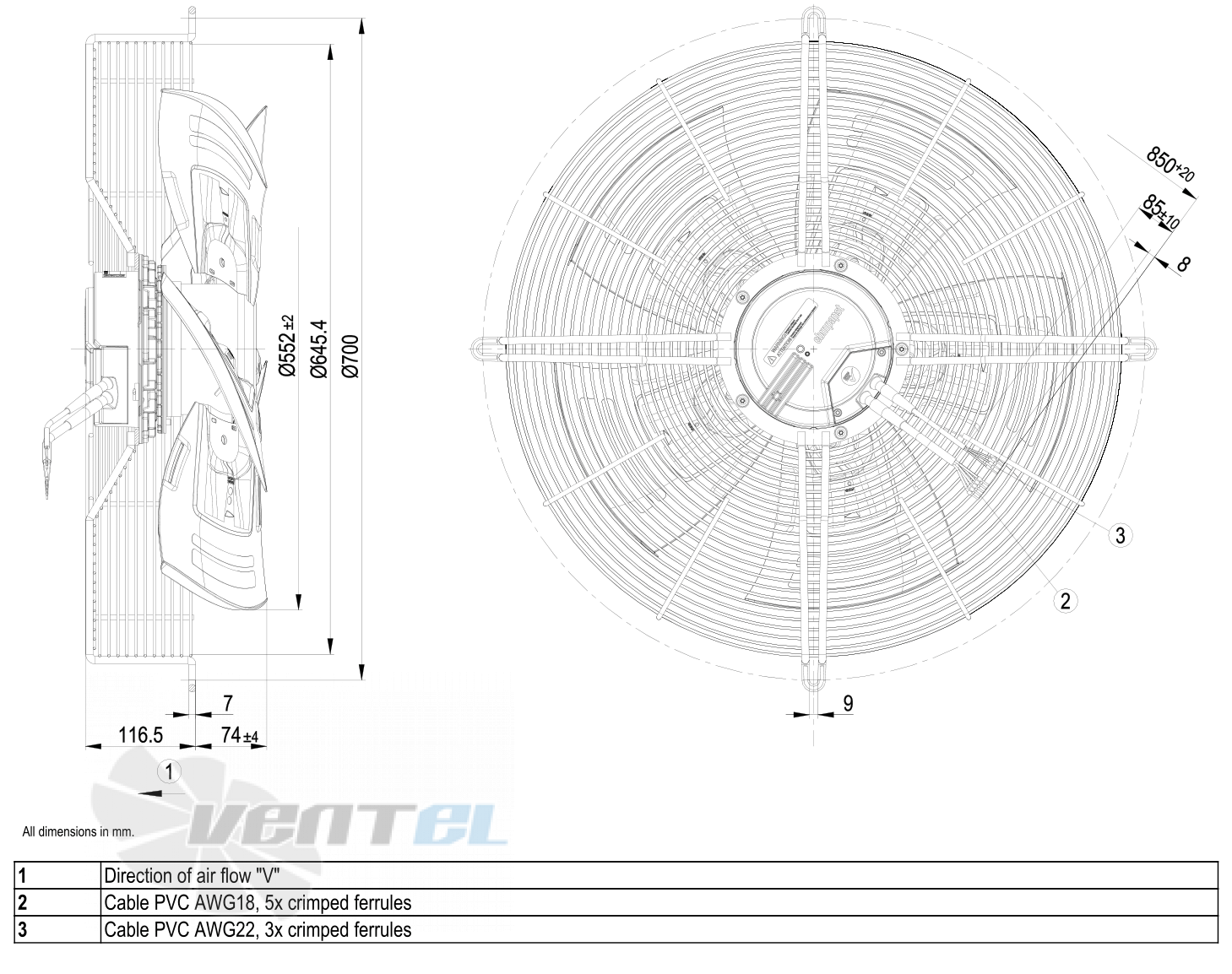 Габаритные размеры S3G560-AP68-21