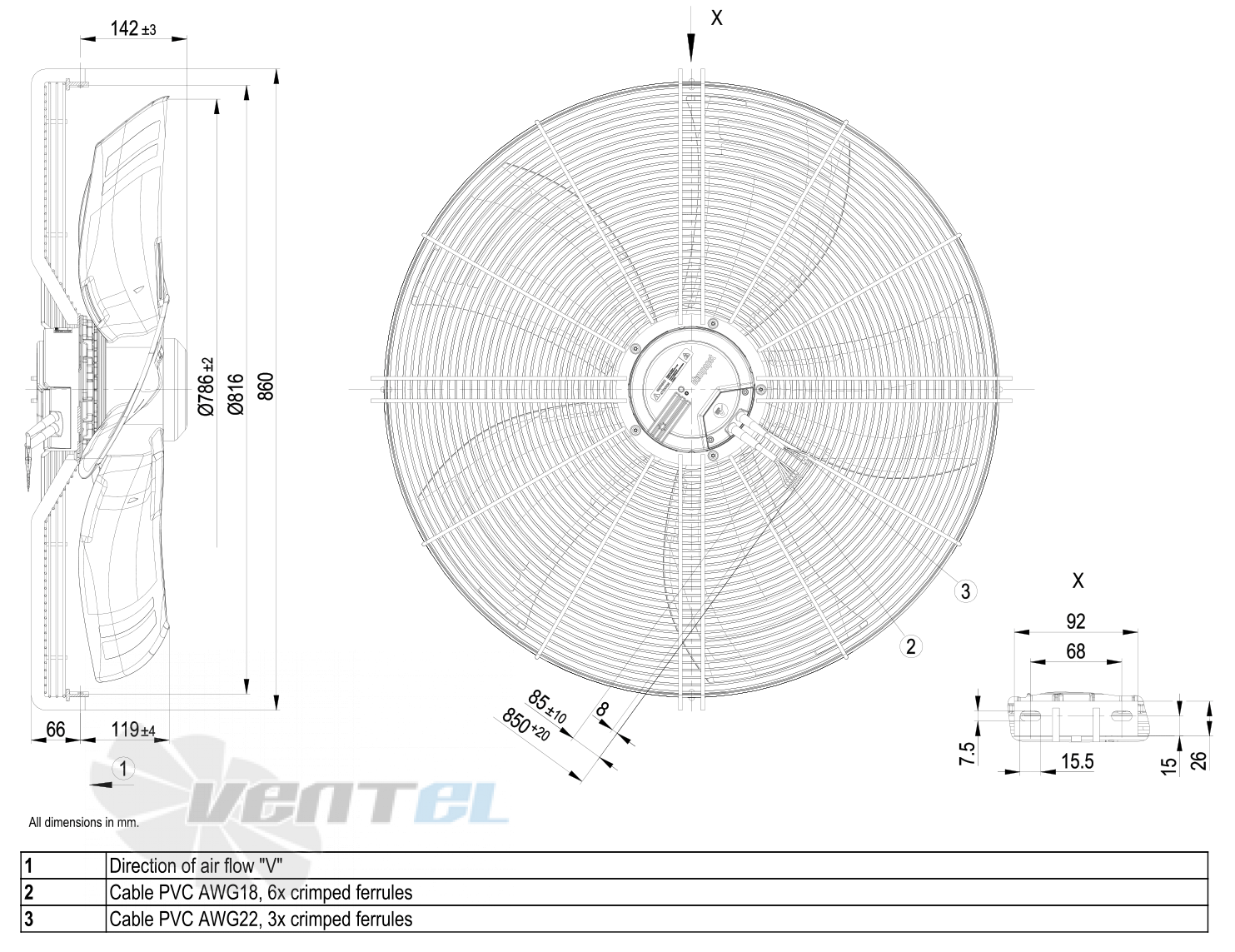 Габаритные размеры S3G800-BO84-01