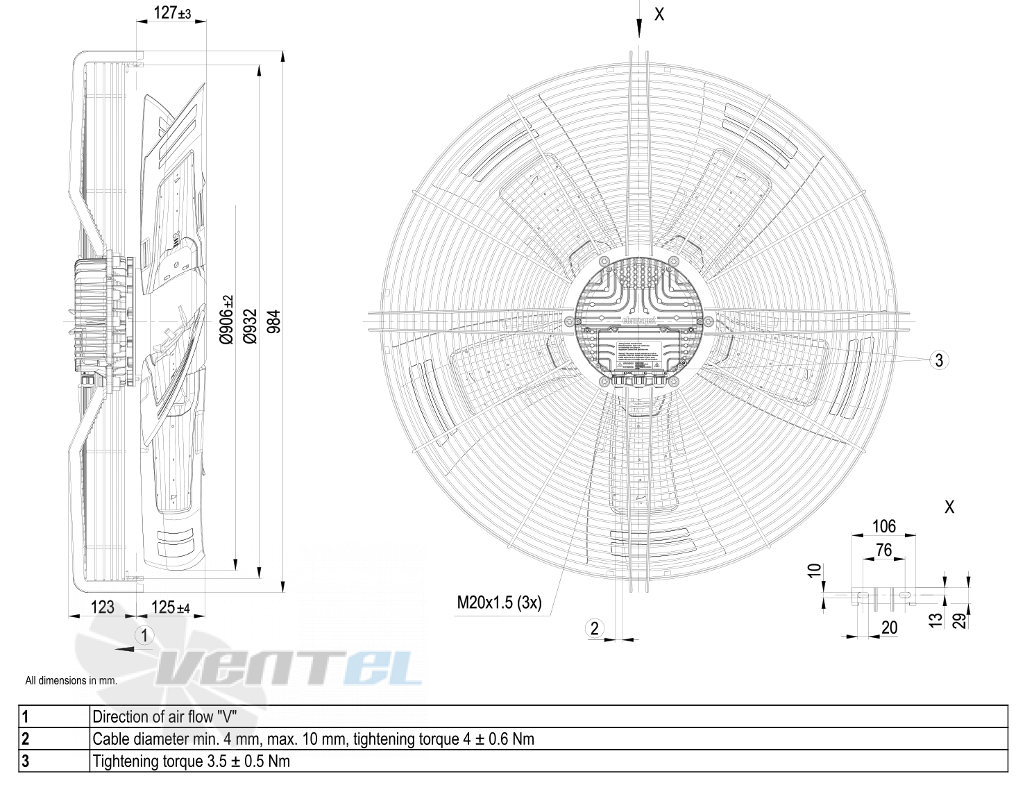 Габаритные размеры S3G910-BS22-01