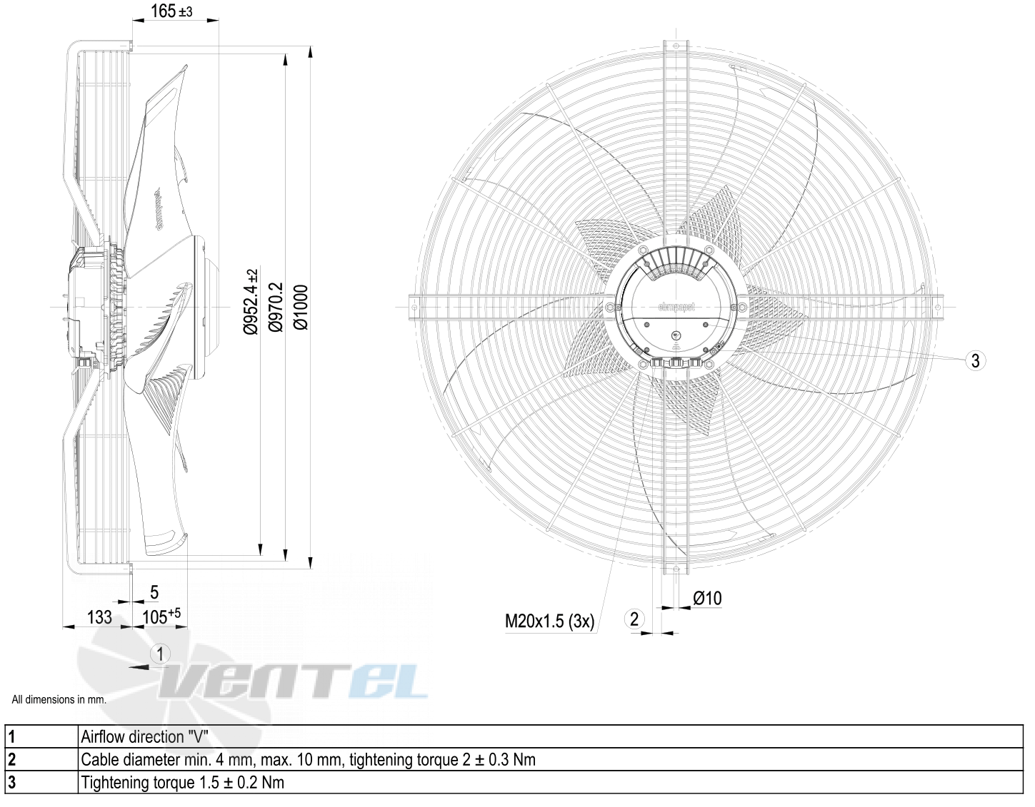 Габаритные размеры S3G910-KV12-03