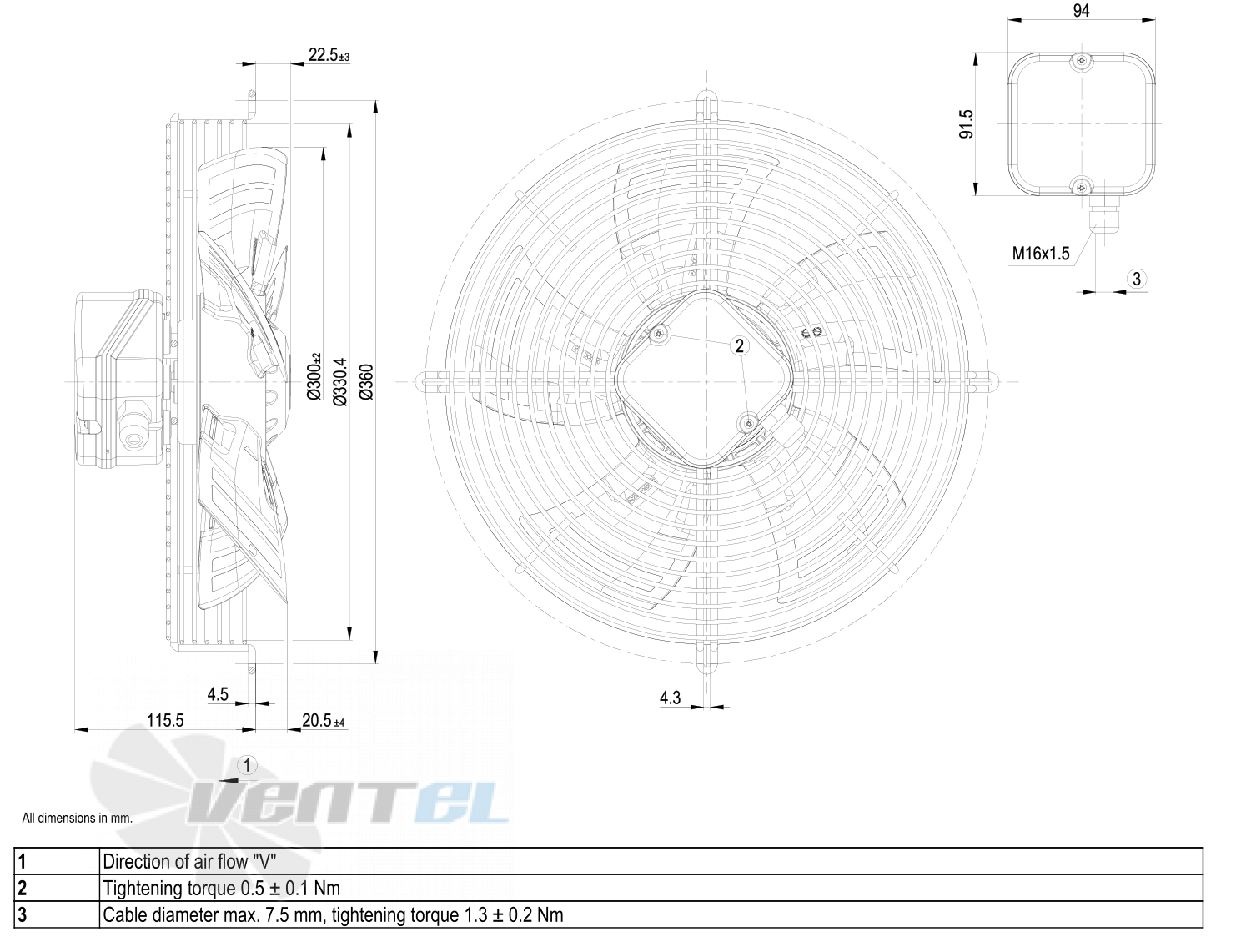 Габаритные размеры S4D300-AS34-50