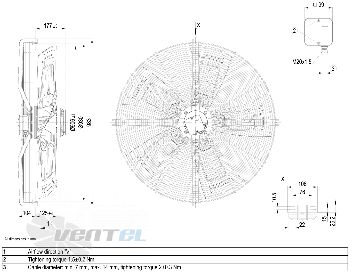 Габаритные размеры S8D910-CD03-01