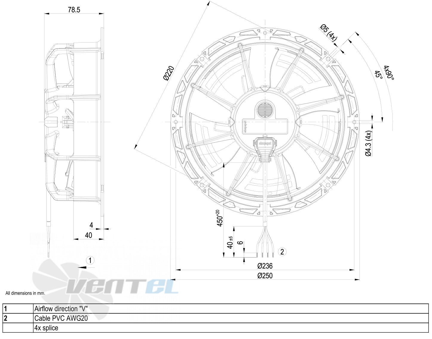 Габаритные размеры W1G200-EF41-01