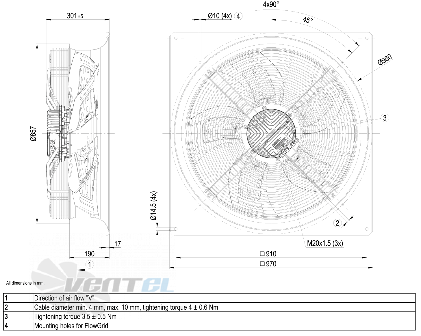 Габаритные размеры W3G800-GT21-01