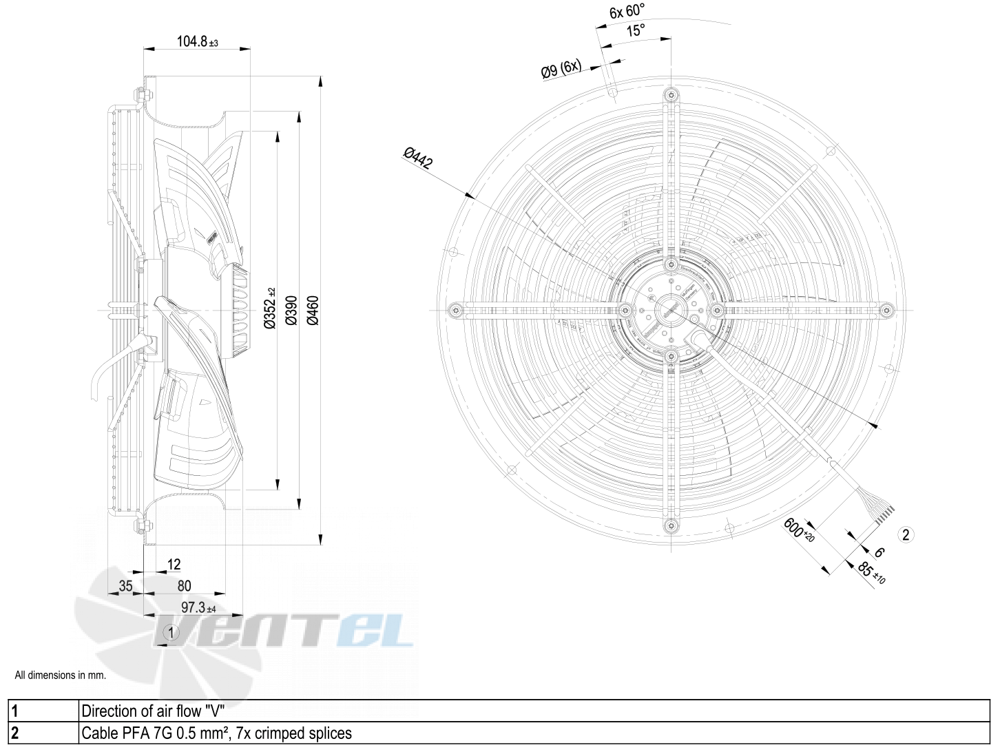Габаритные размеры W4D350-CN08-30