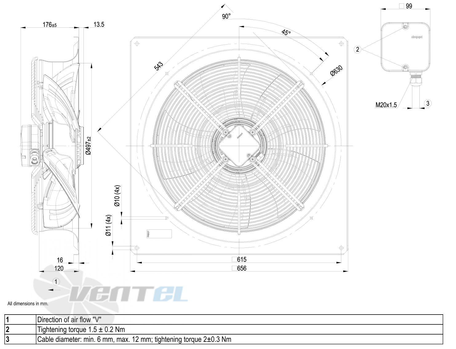 Габаритные размеры W4D500-GJ03-01