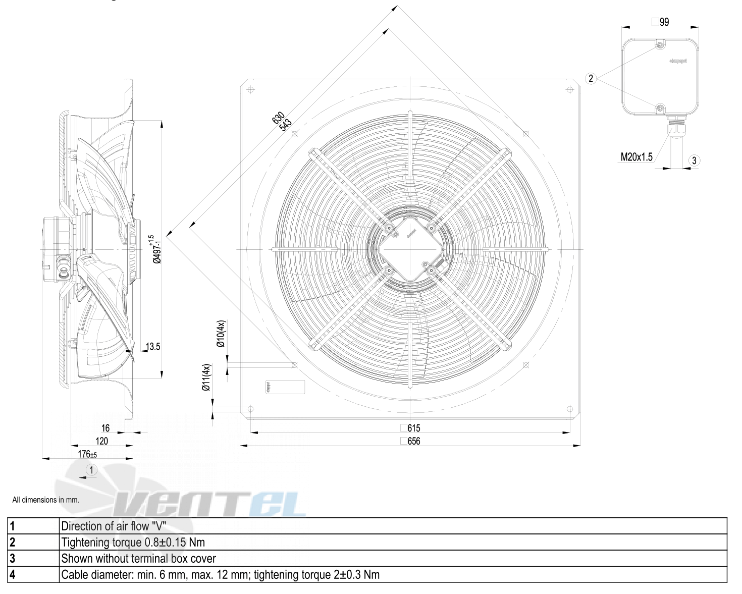 Габаритные размеры W6E500-GJ03-01