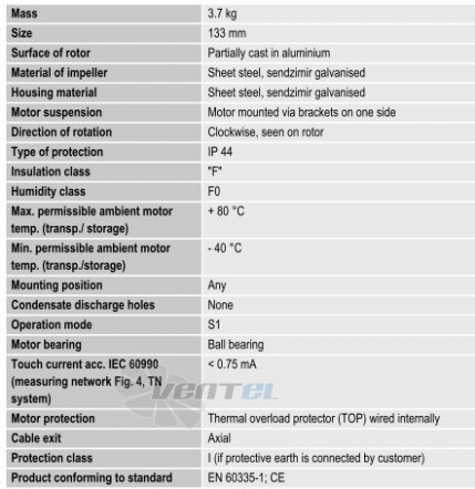Центробежный EBMPAPST d2e133-am52-с2