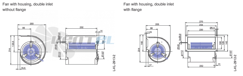 Ziehl-abegg RD13S-4EP.W6.2R габаритные и присоединительные размеры, диаметр, рабочее колесо