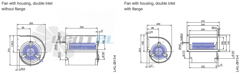 Ziehl-abegg RD13S-4EP.WA.2R габаритные и присоединительные размеры, диаметр, рабочее колесо