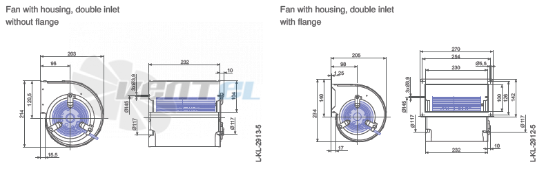 Ziehl-abegg RD15S-2EP.WD.1R габаритные и присоединительные размеры, диаметр, рабочее колесо