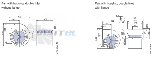 Ziehl-abegg RD28S-4DW.6L.2L габаритные и присоединительные размеры, диаметр, рабочее колесо