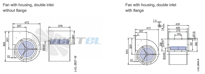 Ziehl-abegg RD28S-4EW.6L.2L габаритные и присоединительные размеры, диаметр, рабочее колесо