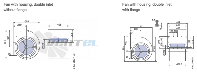 Ziehl-abegg RZ40S-4DW.7W.AL габаритные и присоединительные размеры, диаметр, рабочее колесо