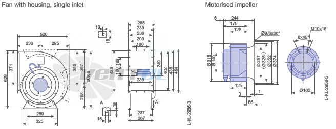 Ziehl-abegg RG31P-4EK.6N.1R габаритные и присоединительные размеры, диаметр, рабочее колесо