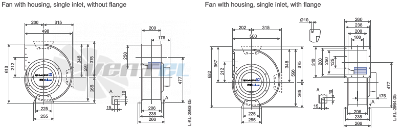 Ziehl-abegg RG31R-ZIK.DG.4R габаритные и присоединительные размеры, диаметр, рабочее колесо