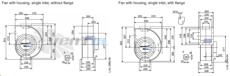 Ziehl-abegg RG31R-ZIK.GG.4R габаритные и присоединительные размеры, диаметр, рабочее колесо
