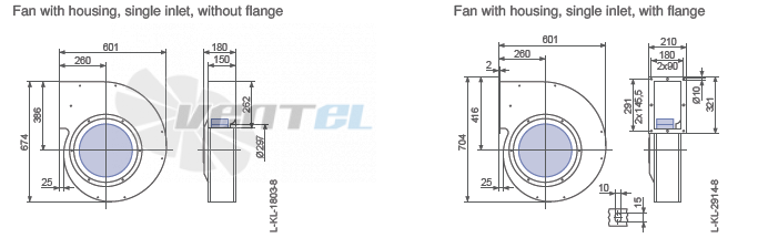 Ziehl-abegg RE35P-4DK.6K.2L габаритные и присоединительные размеры, диаметр, рабочее колесо