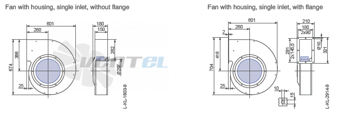 Ziehl-abegg RE35P-4EK.6K.2L габаритные и присоединительные размеры, диаметр, рабочее колесо