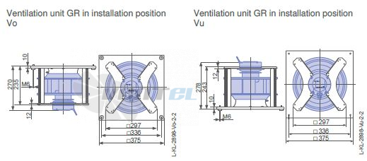 Ziehl-abegg GR25C-6ID.BF.CR габаритные и присоединительные размеры, диаметр, рабочее колесо