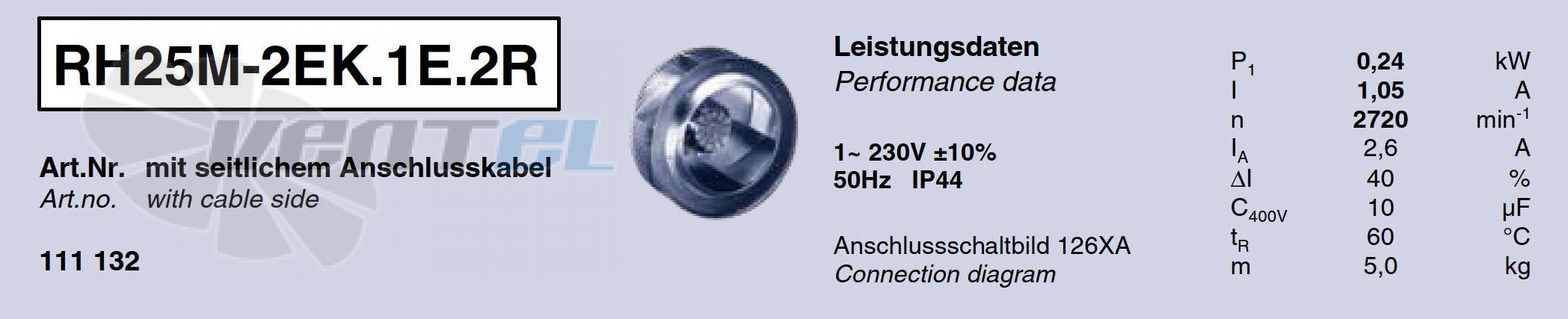 Характеристики Ziehl-abegg RH25M-2EK.1E.2R