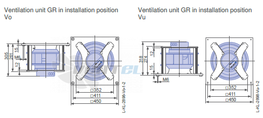 Ziehl-abegg GR31C-ZID.DC.CR 1ф 220V габаритные и присоединительные размеры, диаметр, рабочее колесо