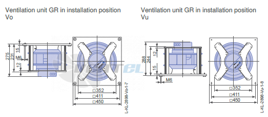 Ziehl-abegg ER31C-ZIK.DC.CR 1ф 220V габаритные и присоединительные размеры, диаметр, рабочее колесо