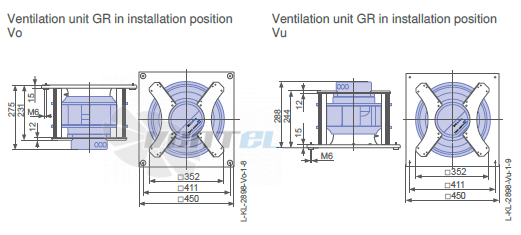 Ziehl-abegg GR31C-ZIK.DC.CR 3ф 220V габаритные и присоединительные размеры, диаметр, рабочее колесо