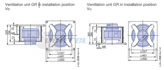 Ziehl-abegg ER35C-ZID.DC.CR 1ф 220V габаритные и присоединительные размеры, диаметр, рабочее колесо